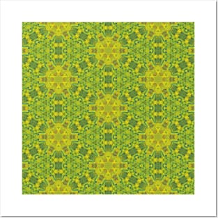 Pea Green, and Light Yellow Random Pattern - WelshDesignsTP004 Posters and Art